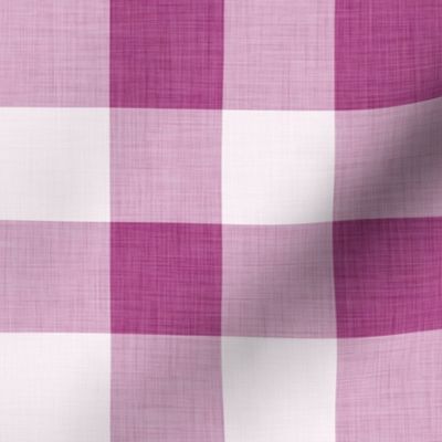 19 Berry- Gingham- Large- 2 Inches- Buffalo Plaid- Vichy Check- Checked- Linen Texture- Petal Solids Coordinate- Wallpaper- Magenta- Bright Pink- Valentines Day