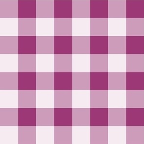 19 Berry- Gingham- Medium- 1 Inch- Buffalo Plaid- Vichy Check- Checked Wallpaper- Petal Solids Coordinate- Magenta- Bright Pink- Valentines Day