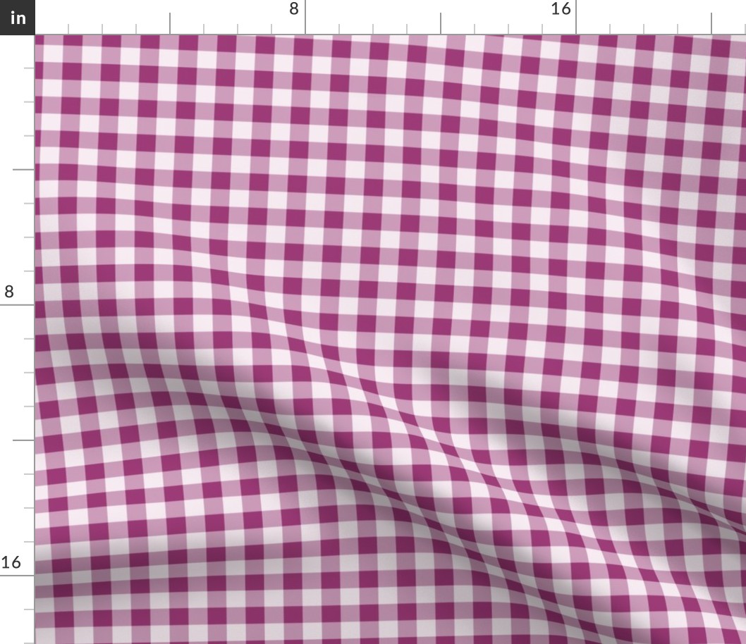 19 Berry- Gingham- Small- Half Inch- Plaid- Check- Checked- Petal Solids- Cottagecore- Magenta- Bright Pink- Valentines Day