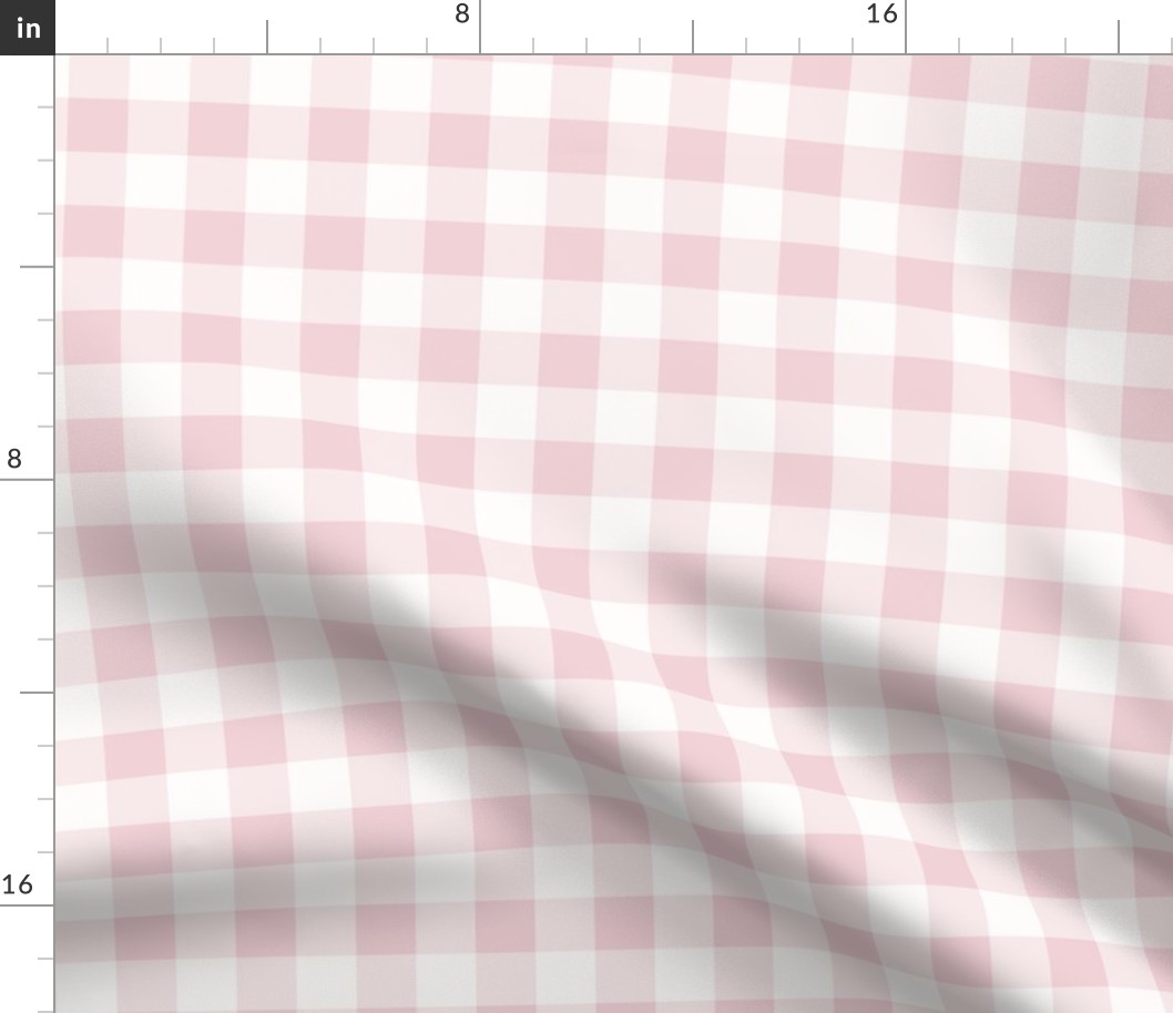 21 Cotton Candy- Gingham- Medium- 1 Inch- Buffalo Plaid- Vichy Check- Checked Wallpaper- Petal Solids Coordinate- Pastel Pink- Valentines Day