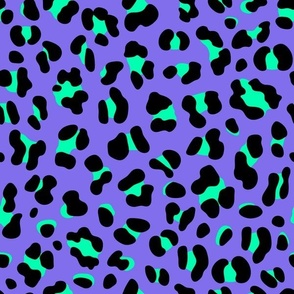 80s Retro Neon Leopard Mint Green  & Purple