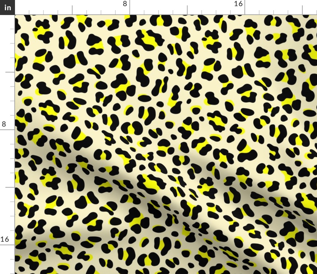80s Retro Leopard Neon Yellow on Sand