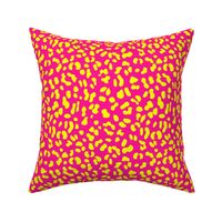 80s  Retro Leopard Neon Yellow on Shocking Pink