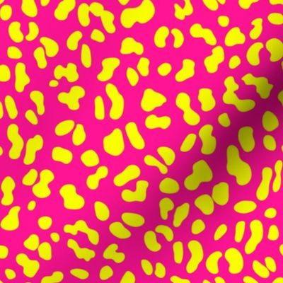 80s  Retro Leopard Neon Yellow on Shocking Pink