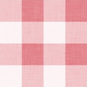 23 Watermelon- Gingham- Large- 2 Inches- Buffalo Plaid- Vichy Check- Checked- Linen Texture- Petal Solids Coordinate- Wallpaper- Coral- Flamingo- Pink- Valentines Day