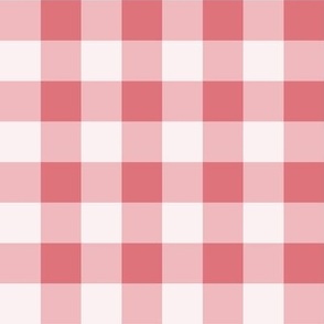 23 Watermelon- Gingham- Medium- 1 Inch- Buffalo Plaid- Vichy Check- Checked Wallpaper- Petal Solids Coordinate- Coral- Flamingo- Pink- Valentines Day