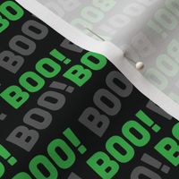 Halloween Boo Pattern Stripes Green Black grey