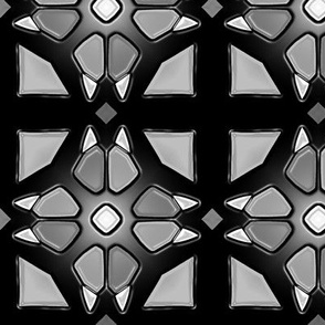 Stained Glass Black and Gray 