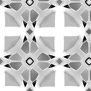 Stained Glass White and Gray 