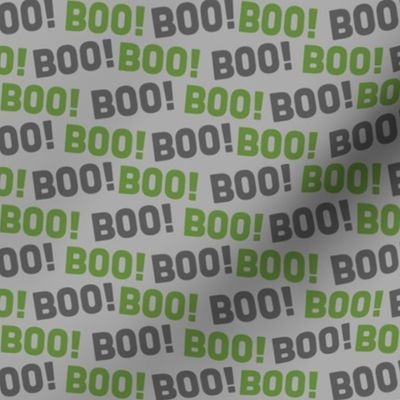 Halloween Boo Pattern Stripes Green Grey Black