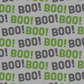 Halloween Boo Pattern Stripes Green Grey Black