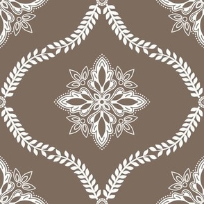 Oakleigh Bandana Medallion: Dark Brown Ogee Medallion