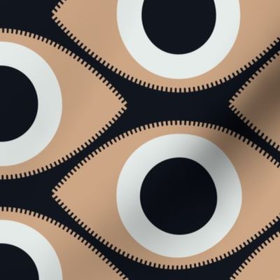 The stylization of the eye, Beige on a black background