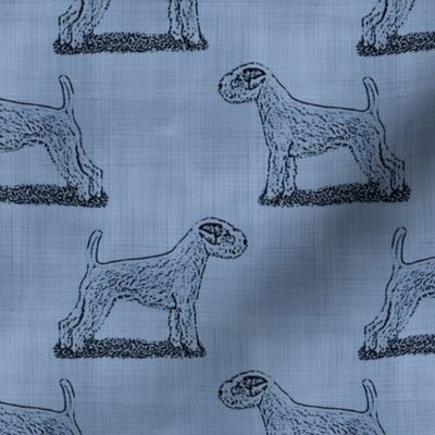 Faux denim Posing Parson Russell Terrier stamp