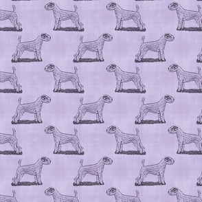 Lavender linen Posing Parson Russell Terrier stamp