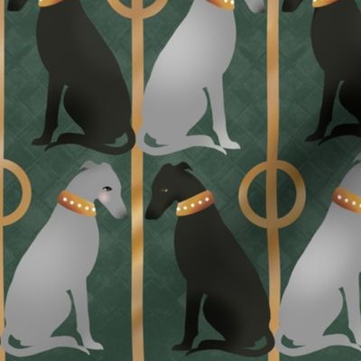 1920’s Art Deco: Whippets on Gold and Pine Architecture
