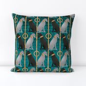 1920’s Art Deco: Whippets with Gold and Teal Architecture
