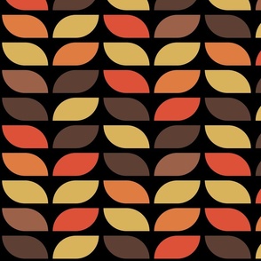 Geometric Pattern: Leaf: Ayres Black (large version)