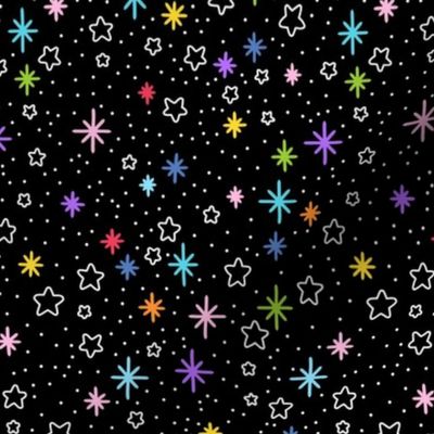 sparkles and stars MED on black