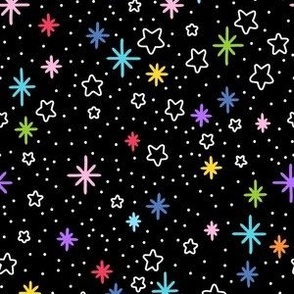 sparkles and stars MED on black