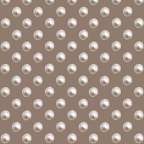 Pearl Polka Dots on Taupe 