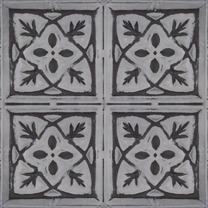 Pressed Tin tiles Gray and Charcoal Wallpaper 3B 