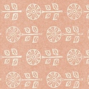 (small scale) block print floral - rose - (90) C22
