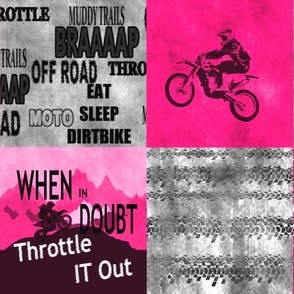 Dirt Bike Pink 12 Inch Squares 