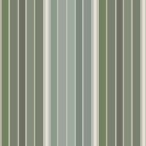 Art Deco Ginko Leaves green and silver coordinate stripes 