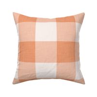 25 Peach- Gingham- Extra Large- 4 Inches- Buffalo Plaid- Vichy Check- Checked- Linen Texture- Petal Solids Coordinate- Wallpaper- Pastel Orange- Pumpkin- Halloween- Thanksgiving- Spring- Summer