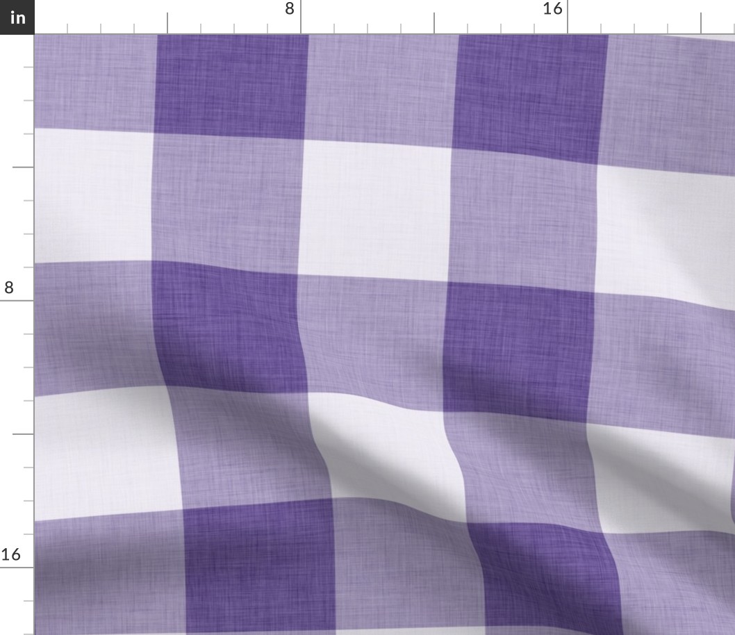 28 Grape- Gingham- Extra Large- 4 Inches- Buffalo Plaid- Vichy Check- Checked- Linen Texture- Petal Solids Coordinate- Wallpaper- Purple- Violet- Halloween
