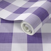 28 Grape- Gingham- Large- 2 Inches- Buffalo Plaid- Vichy Check- Checked- Linen Texture- Petal Solids Coordinate- Wallpaper- Purple- Violet- Halloween