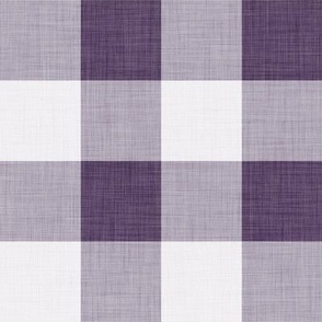 29 Plum- Gingham- Large- 2 Inches- Buffalo Plaid- Vichy Check- Checked- Linen Texture- Petal Solids Coordinate- Wallpaper- Purple- Violet- Halloween