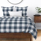 30 Navy- Gingham- Extra Large- 4 Inches- Buffalo Plaid- Vichy Check- Checked- Linen Texture- Petal Solids Coordinate- Cottagecore Wallpaper- Blue- Indigo