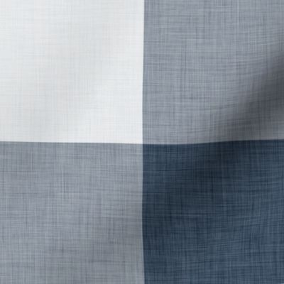 30 Navy- Gingham- Extra Large- 4 Inches- Buffalo Plaid- Vichy Check- Checked- Linen Texture- Petal Solids Coordinate- Cottagecore Wallpaper- Blue- Indigo