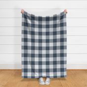 30 Navy- Gingham- Extra Large- 4 Inches- Buffalo Plaid- Vichy Check- Checked- Linen Texture- Petal Solids Coordinate- Cottagecore Wallpaper- Blue- Indigo