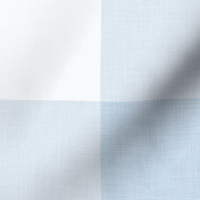 34 Fog- Gingham- Extra Large- 4 Inches- Buffalo Plaid- Vichy Check- Checked- Linen Texture- Petal Solids Coordinate- Cottagecore Wallpaper- Pastel Blue- Soft Blue- Sky Blue- Coastal- Nautical