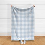 34 Fog- Gingham- Extra Large- 4 Inches- Buffalo Plaid- Vichy Check- Checked- Linen Texture- Petal Solids Coordinate- Cottagecore Wallpaper- Pastel Blue- Soft Blue- Sky Blue- Coastal- Nautical