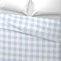 34 Fog- Gingham- Large- 2 Inches- Buffalo Plaid- Vichy Check- Checked- Linen Texture- Petal Solids Coordinate- Cottagecore Wallpaper- Pastel Blue- Soft Blue- Sky Blue- Coastal- Nautical