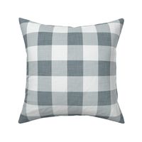 35 Slate- Gingham- Large- 2 Inches- Buffalo Plaid- Vichy Check- Checked- Linen Texture- Petal Solids Coordinate- Cottagecore Wallpaper- Gray Blue- Grey- Muted Blue- Neutral