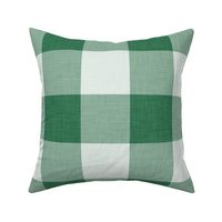 37 Emerald- Gingham- Extra Large- 4 Inches- Buffalo Plaid- Vichy Check- Checked- Linen Texture- Petal Solids Coordinate- Cottagecore Wallpaper- Forest Green- Pine Green- Christmas- Holidays