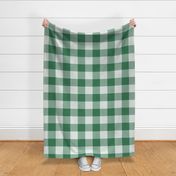 37 Emerald- Gingham- Extra Large- 4 Inches- Buffalo Plaid- Vichy Check- Checked- Linen Texture- Petal Solids Coordinate- Cottagecore Wallpaper- Forest Green- Pine Green- Christmas- Holidays