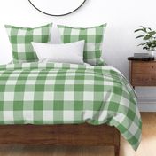 38 Kelly Green- Gingham- Extra Large- 4 Inches- Buffalo Plaid- Vichy Check- Checked- Linen Texture- Petal Solids Coordinate- Cottagecore Wallpaper- Forest- Pine- Emerald- Christmas- Holidays