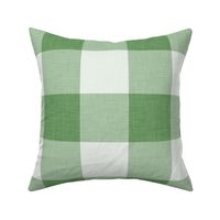 38 Kelly Green- Gingham- Extra Large- 4 Inches- Buffalo Plaid- Vichy Check- Checked- Linen Texture- Petal Solids Coordinate- Cottagecore Wallpaper- Forest- Pine- Emerald- Christmas- Holidays
