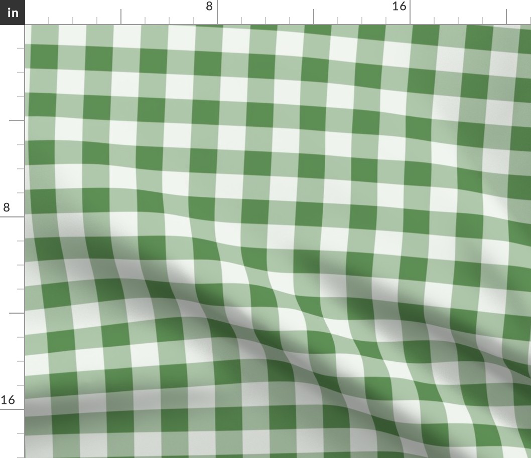 38 Kelly Green- Gingham- Medium- 1 Inch- Buffalo Plaid- Vichy Check- Checked- Petal Solids Coordinate- Cottagecore Wallpaper- Forest- Pine- Emerald- Christmas- Holidays