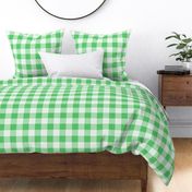 39 Grass Green- Gingham- Large- 2 inches-  Plaid- Vichy Check- Checked- Petal Solids Coordinate- Cottagecore Wallpaper- Kelly Green- Emerald- Bright Green- Christmas- Holidays