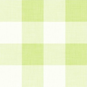41 Honeydew- Gingham- Large- 2 Inches- Buffalo Plaid- Vichy Check- Checked- Linen Texture- Petal Solids Coordinate- Cottagecore Wallpaper- Bright- Light Green- Pastel- Summer- Spring