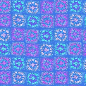 Blue Pastel  Watercolour Granny Square Crochet