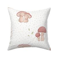 botanical baby mushrooms soft colored 24 inch