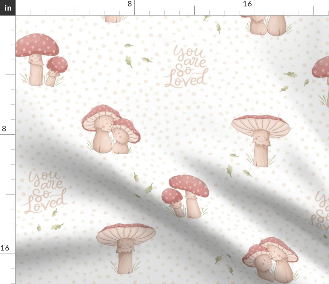botanical baby mushrooms soft colored 18 inch